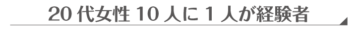20代女性10人に1人が経験者